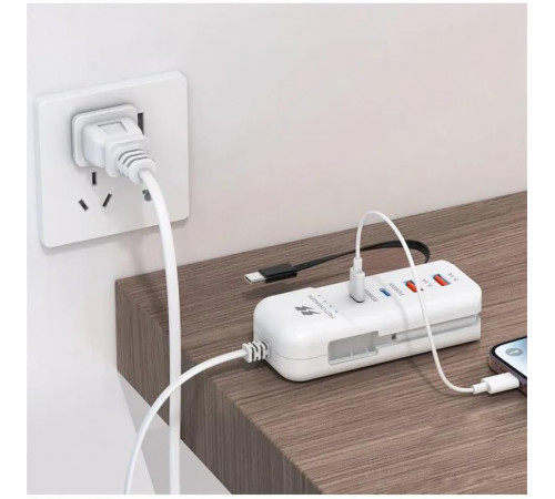 Швидкий зарядний пристрій 66 Вт, 2 USB-порти та 2 PD-порти, Type-C / Компактна, багатофункціональна, потужна зарядна станція за 278 грн