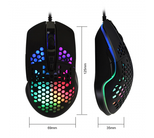 Мышка компьютерная игровая проводная UKC RX M802 с RGB LED подсветкой