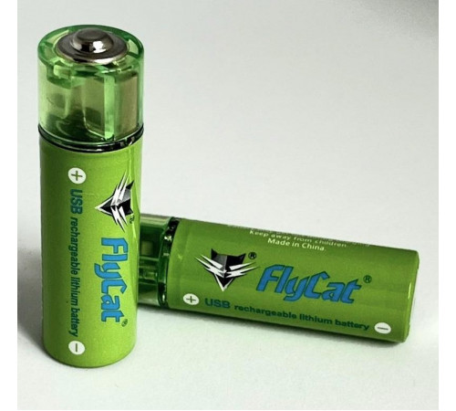 Аккумуляторы с USB батарейка AA FluCat 1.5V 1500 mAh (2 шт.)