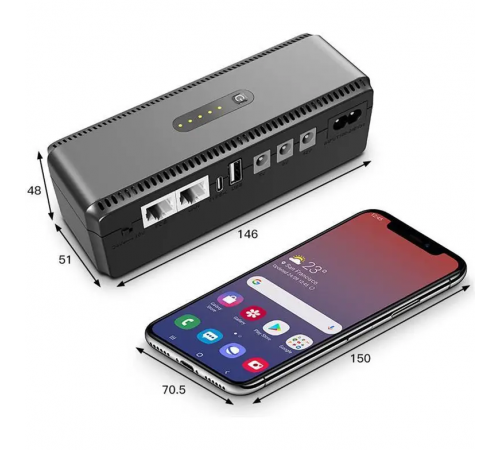 Источник бесперебойного питания для роутера, 10400mAh / Повербанк для роутера / Бесперебойник для роутера