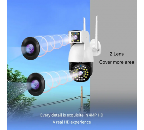Подвійний бездротовий петличний мікрофон K35 (AUX 3.5mm)Бездротова Камера DUAL CAMERA P12 WIFI IP 360/90 V380PRO 3+3.0mp Поворотна вулиця з датчиком руху за 441 грн