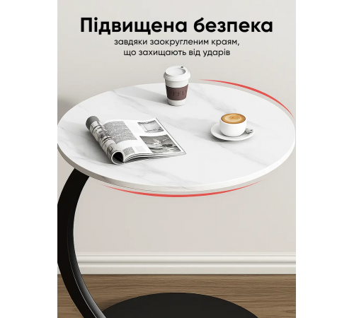 Прикроватный кофейный столик DASH-64224 45х30х60 см Мрамор