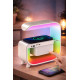 Ночник аккумуляторный RGB G 3 с беспроводной зарядкой 15W и Bluetooth колонкой 3W Настольная смарт лампа