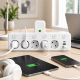 Сетевой фильтр 5 розеток + USB/адаптер на 5 розеток + USB с индивидуальными кнопками и LED-подсветкой Белый