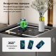 Тумба YJXF01 из экокожи с LED подстветкой, USB, датчик движения, беспроводная зарядка, Bluetooth-аудио Белая 50х40х47см