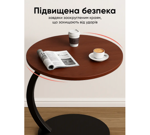 Прикроватный кофейный столик DASH-64224 45х30х60 см Темное-Дерево
