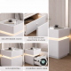 Тумба из экокожи XXF02 с LED подстветкой, сейфом, беспроводная зарядка, Bluetooth-аудио Белая 40х40х51