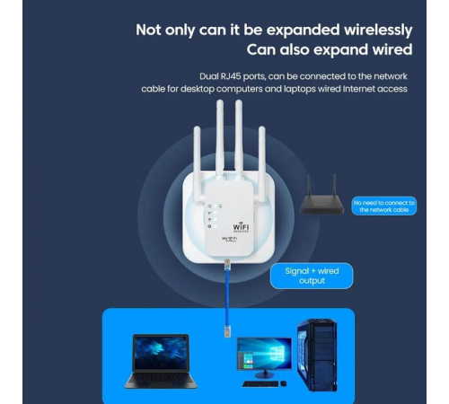 Беспроводной усилитель, повторитель Wi-Fi, Wi-Fi ретранслятор 2.4G, 4 антенны, Wi-Fi усилитель