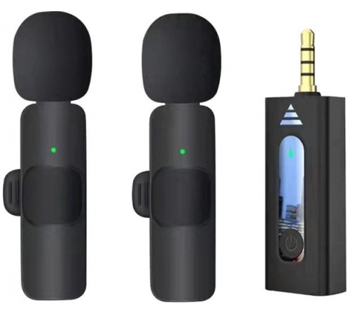 Подвійний бездротовий петличний мікрофон K35 (AUX 3.5mm)