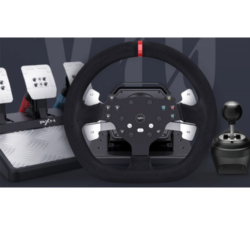Руль игровой 3 педали PXN V10 Gaming Racing PC/PS3/PS4/XO/SWITCH Профессиональный игровой руль (270°/900°)
