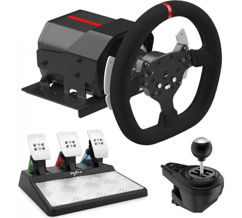 Руль игровой 3 педали PXN V10 Gaming Racing PC/PS3/PS4/XO/SWITCH Профессиональный игровой руль (270°/900°)