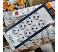 Удлинитель-переноска с 8 розетками и 3 USB-портами 2500W 3 метра
