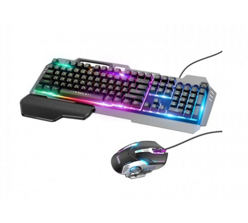 Клавиатура игровая проводная Hoco GM12 клавиатура и мышка с подсветкой LED RGB, Игровой комплект для ПК