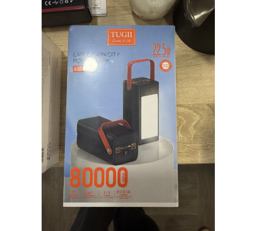Внешний аккумулятор (Tugii Y108) Power Bank 80000 мАч с быстрой зарядкой 22,5 Вт