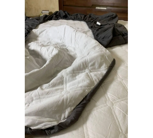Наматрацник непромокальний з бортами / Водонепроникний стьобаний наматрацник 160х200см Темно-сірий за 847 грн