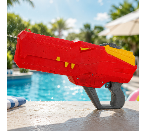 Водяной пистолет детский крокодил Water Gun 550мл / Бластер аккумуляторный водный автомат с автоматическим набором воды