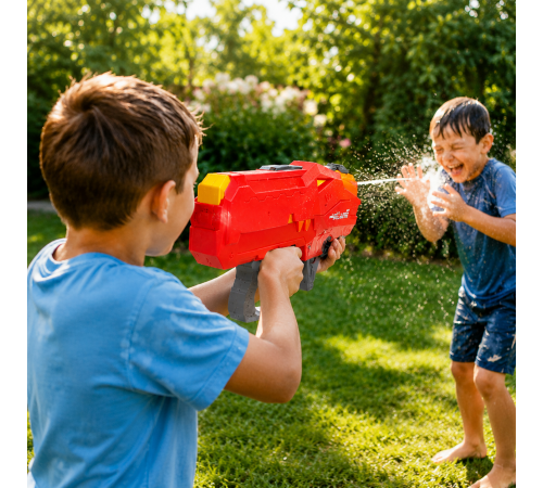 Водяной пистолет детский крокодил Water Gun 550мл / Бластер аккумуляторный водный автомат с автоматическим набором воды