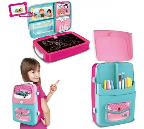 Навчальний набір для малювання у валізці Backpack Packing 3in1 рожевий