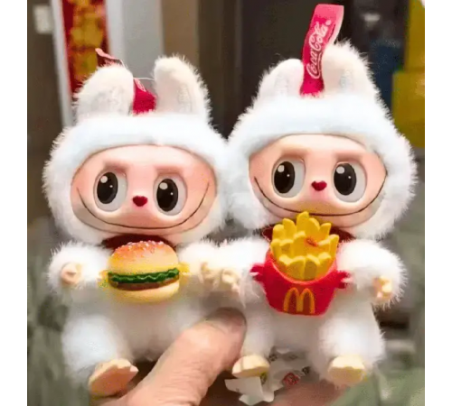 Игрушка Лабубу сюрприз мягкий брелок Labubu McDonalds Coca-Cola Series для сумки ключей
