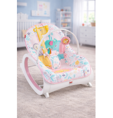 Детское кресло-качалка Fisher Price / Детский шезлонг с музыкальной подвеской и регулируемой спинкой