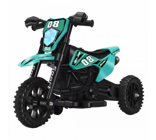 Электромотоцикл для детей Cool Mountain 26X-130 / Детский электро мотоцикл с LED-подсветкой и музыкой Зеленый