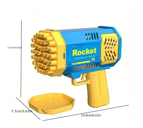 Rocket акумуляторний Пістолет мильних бульбашок синій