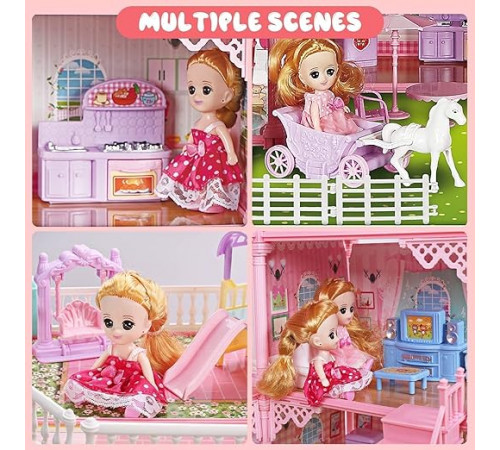 Игровой набор / Кукольный домик с мебелью и куклами Princess Home