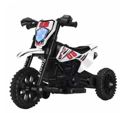 Электромотоцикл для детей Cool Mountain 26X-130 / Детский электро мотоцикл с LED-подсветкой и музыкой Белый