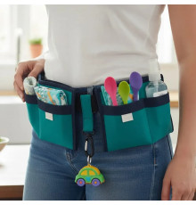 Поясная сумка для мам 4 кармана / Органайзер на пояс для мам до 112 см Waist Diaper Bag / Сумка органайзер для мамы