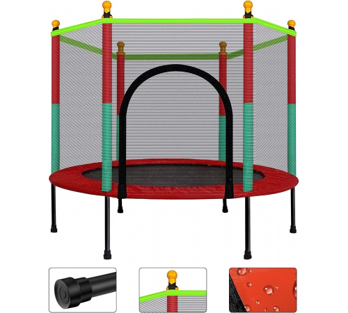 Дитячий каркасний батут / Батут дитячий 140х120 см із захисною сіткою Червоний