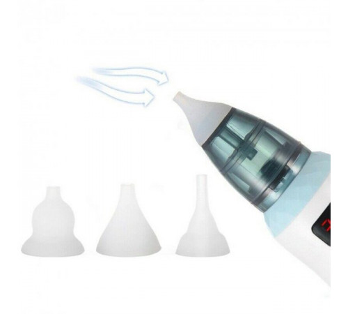Аспиратор детский аккумуляторный 2-в-1 BABY NOSE с LED-дисплеем и регулятором мощности (WO-19)