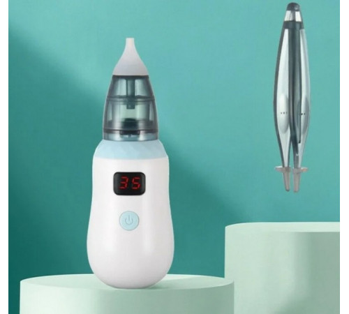 Аспиратор детский аккумуляторный 2-в-1 BABY NOSE с LED-дисплеем и регулятором мощности (WO-19)