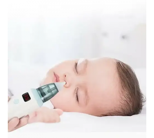 Аспиратор детский аккумуляторный 2-в-1 BABY NOSE с LED-дисплеем и регулятором мощности (WO-19)