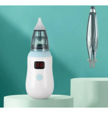 Аспиратор детский аккумуляторный 2-в-1 BABY NOSE с LED-дисплеем и регулятором мощности (WO-19)