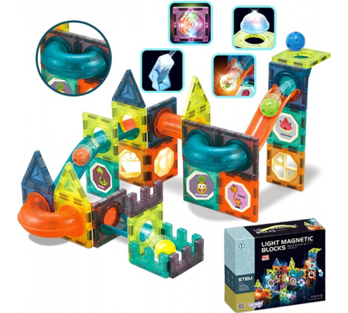 Магнітний конструктор Woopie Light Magnetic Blocks G025/110 деталей