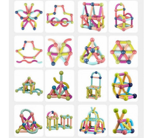 Магнітний конструктор 26 паличок, 10 кульків SKY Magnetic Sticks, кольоровий