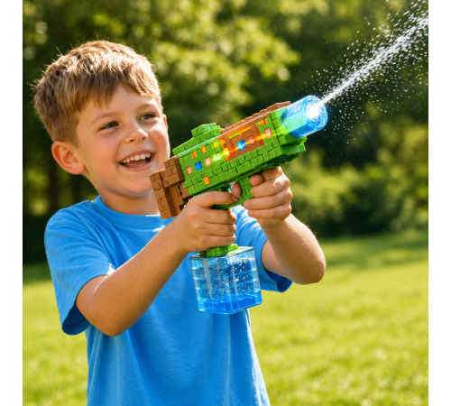 Водяний електричний пістолет зі світлом / Водяний автомат Electric Water Gun / Водяний бластер з баком для води