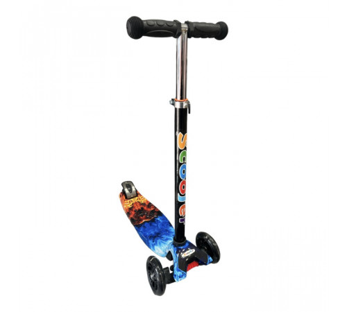 Самокат Scooter з підсвічуванням коліс для дівчинки та хлопчика синій