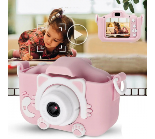 Дитячий цифровий фотоапарат Smart Kids Kitty з 2" екраном 20Мп у силіконовому чохлі "Кішечка" із вбудованими іграми
