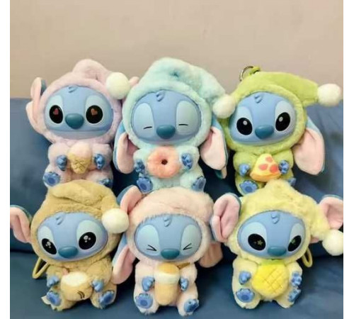 Мягкая коллекционная игрушка-сюрприз брелок Стич/Stitch Labubu 15см (цвет и вид случайный)