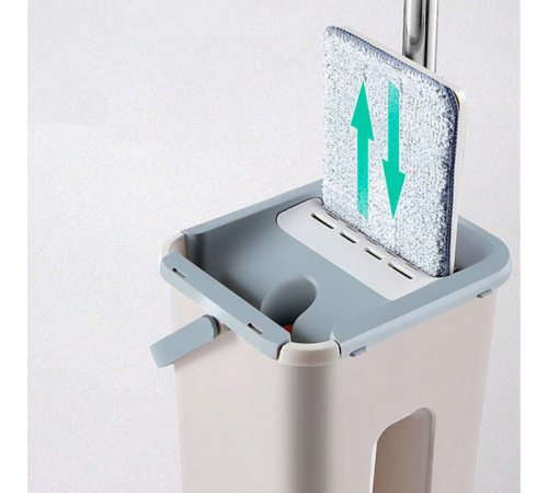 Швабра з відром і самовіджимом 4л Тріумф, Spin Mop Scratch Cleaning 360, швабра ледарка