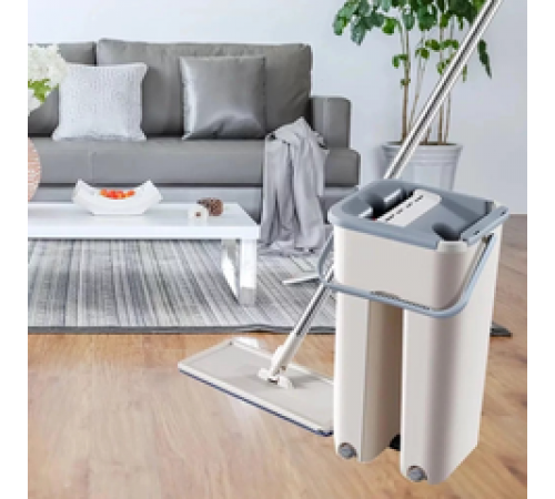Швабра з відром і самовіджимом 4л Тріумф, Spin Mop Scratch Cleaning 360, швабра ледарка