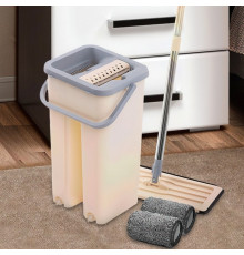 Швабра з відром і самовіджимом 4л Тріумф, Spin Mop Scratch Cleaning 360, швабра ледарка
