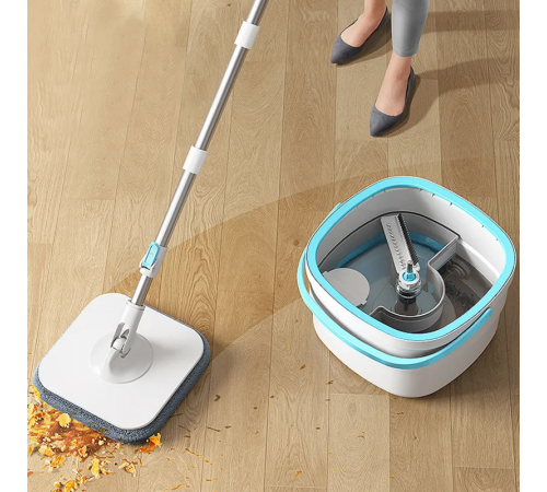 Комплект швабра з відром для миття підлоги Mop with bucket K10, з віджиманням / Складна швабра за 1017 грн
