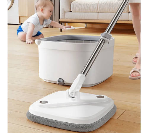 Комплект швабра з відром для миття підлоги Mop with bucket K10, з віджиманням / Складна швабра за 1017 грн