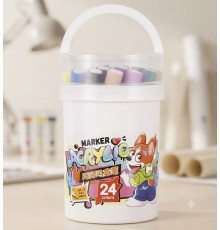 Акварельні маркери 24 Water color pen / Набір маркерів у білому відерці / Художні маркери
