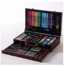 Набор для рисования в деревянном чемоданчике, Mega Art Set 123 предмета.Детский набор для творчества художника