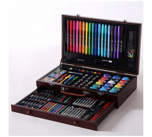 Набор для рисования в деревянном чемоданчике, Mega Art Set 123 предмета.Детский набор для творчества художника