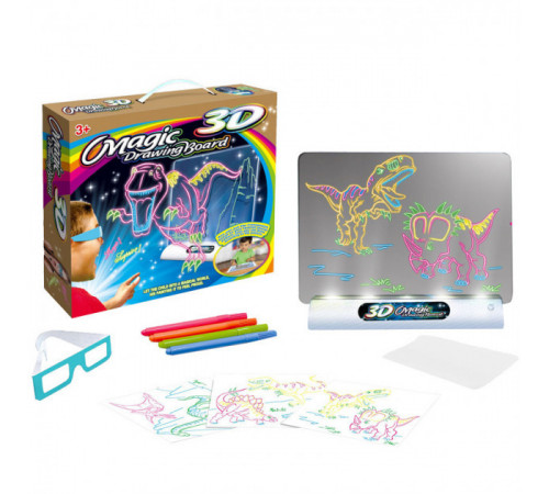 Електронна дошка для малювання SUNROZ 3D Magic Drawing Board Морський стиль з підсвічуванням та 3Д ефектом за 423 грн