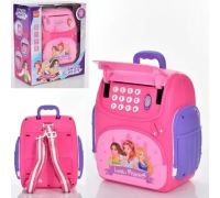 Копилка сейф EL-510-14 LOVELY PRINCESS с отпечатком пальца и кодовым замком банкомат музыкальный Розовый